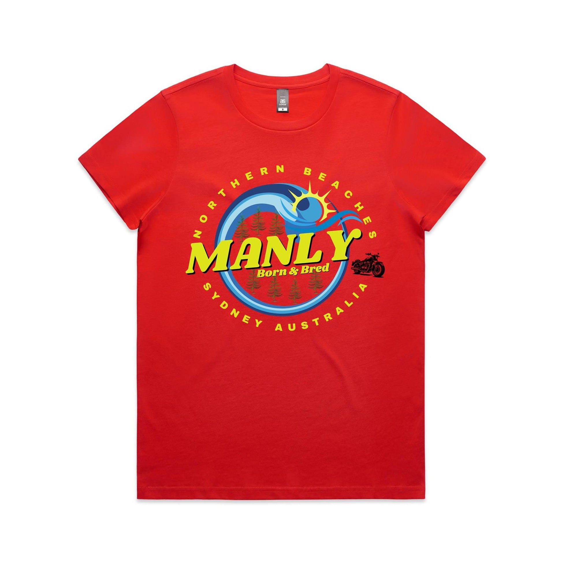 Lost Manly custom logo Manly Born & Bred edition AS Colour Women's Maple Tee - Lost Manly Shop