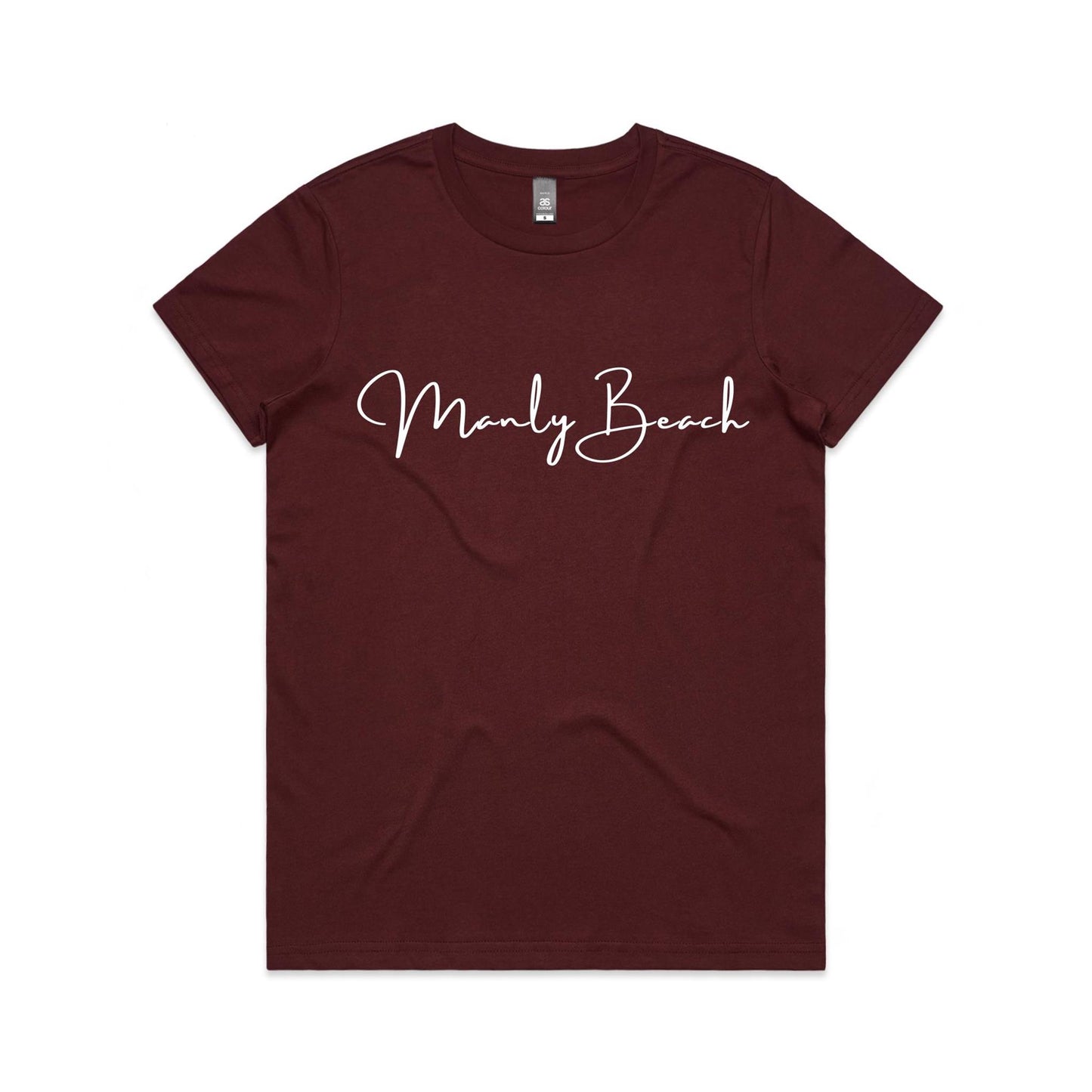 Lost Manly custom logo Manly Beach edition AS Colour Women's Maple Tee - Lost Manly Shop