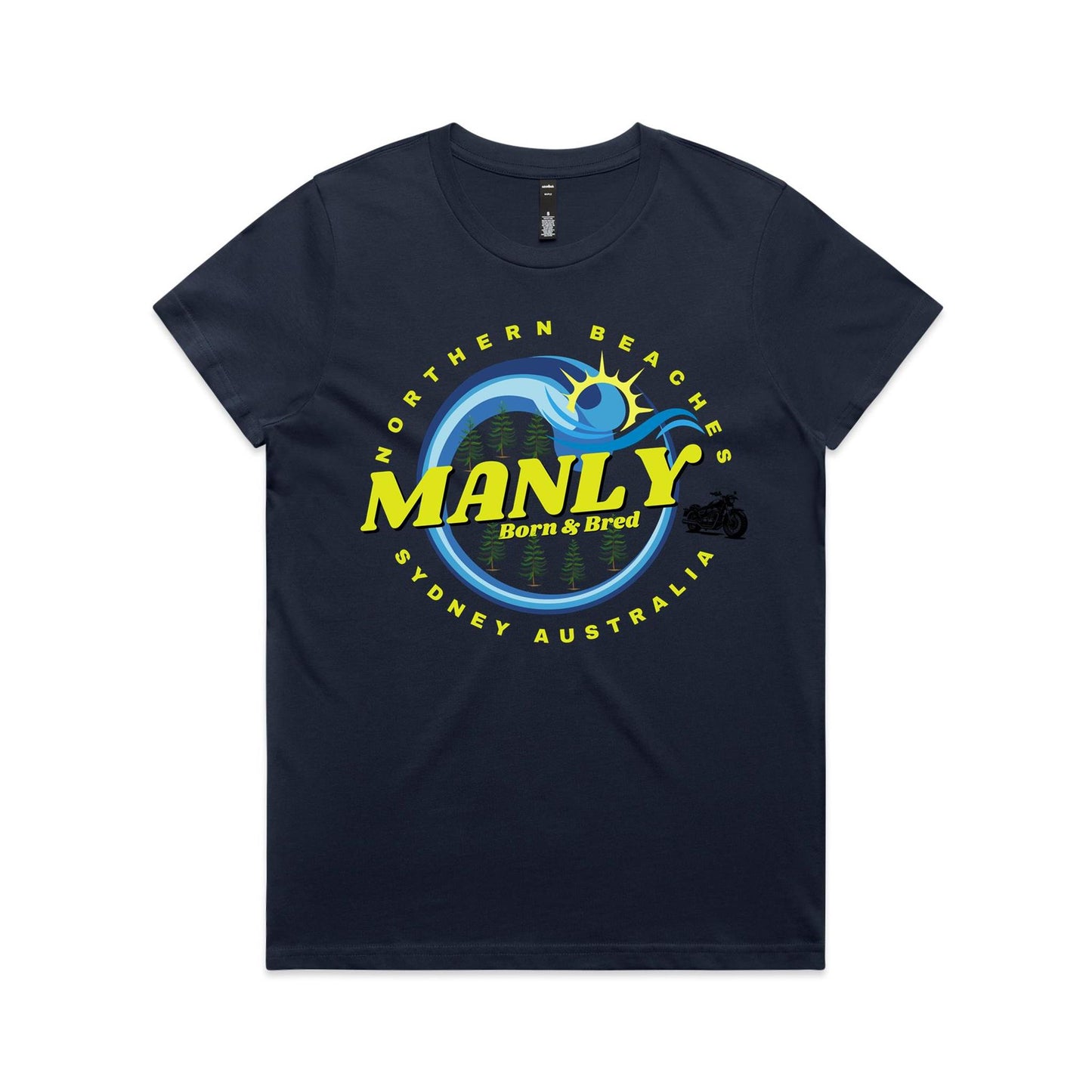 Lost Manly custom logo Manly Born & Bred edition AS Colour Women's Maple Tee - Lost Manly Shop