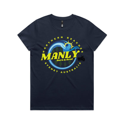 Lost Manly custom logo Manly Born & Bred edition AS Colour Women's Maple Tee - Lost Manly Shop