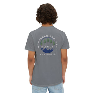 "The Westwood" Northern Beaches custom design front and back logo on Garment-Dyed Pocket T-Shirt for Nature Lovers Printify