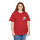 Heavy Cotton T-Shirt with free Canva custom designed logo front and back 