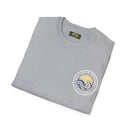 Collaroy custom logo front and sleeve. Lost Manly label. Unisex Soft style T-Shirt Printify