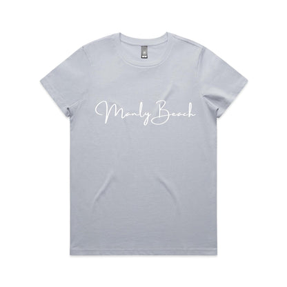Lost Manly custom logo Manly Beach edition AS Colour Women's Maple Tee - Lost Manly Shop