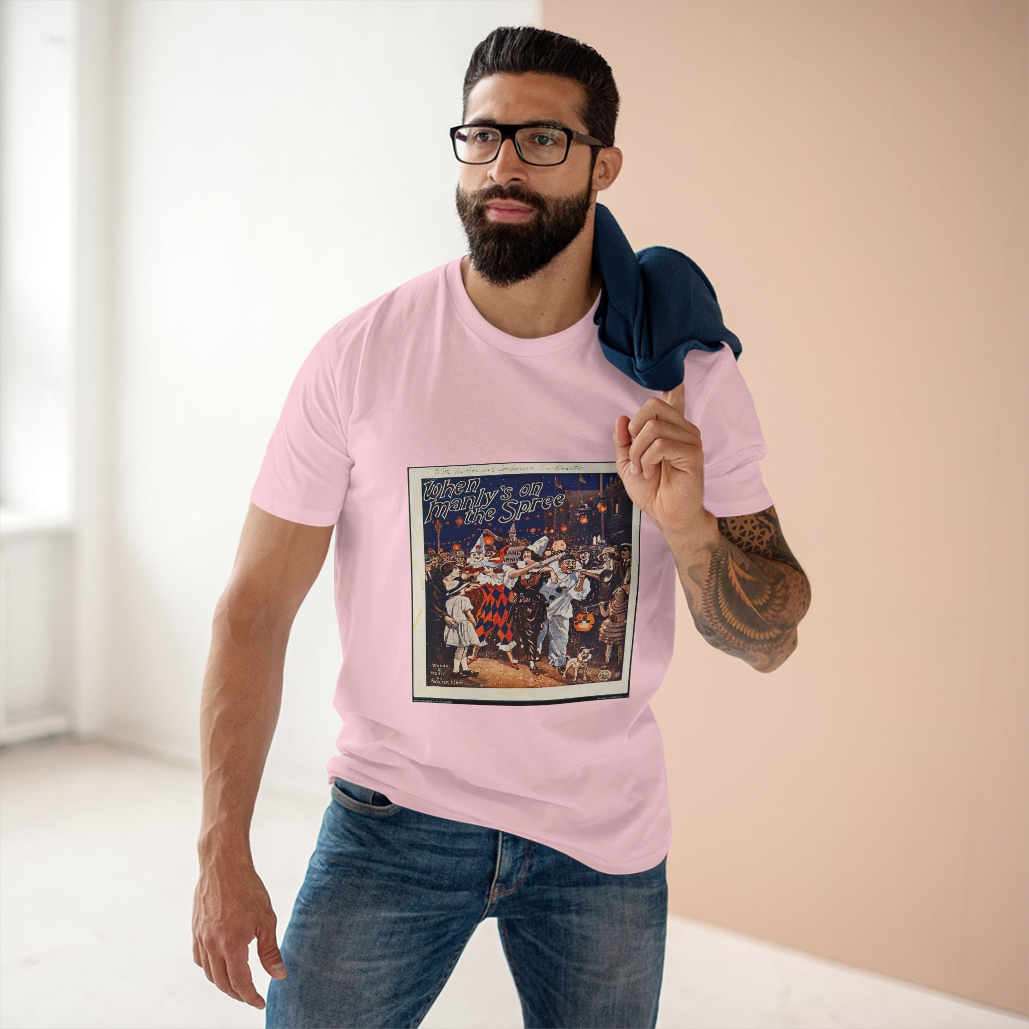 Vintage Manly Mardi Gras Staple Tee Printify