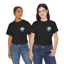 Heavy Cotton T-Shirt with free Canva custom designed logo front and back 