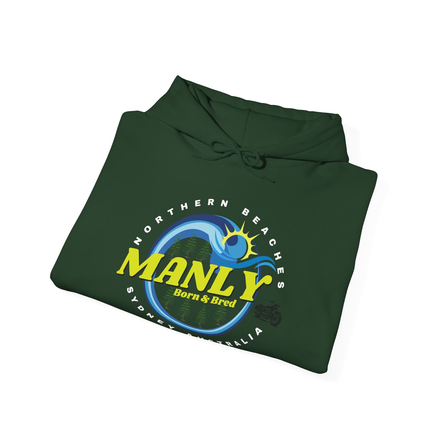 Lost Manly custom logo Manly Beach Surf Hoodie – Sydney Australia Vintage Surf Crest Hoodie - Lost Manly Shop