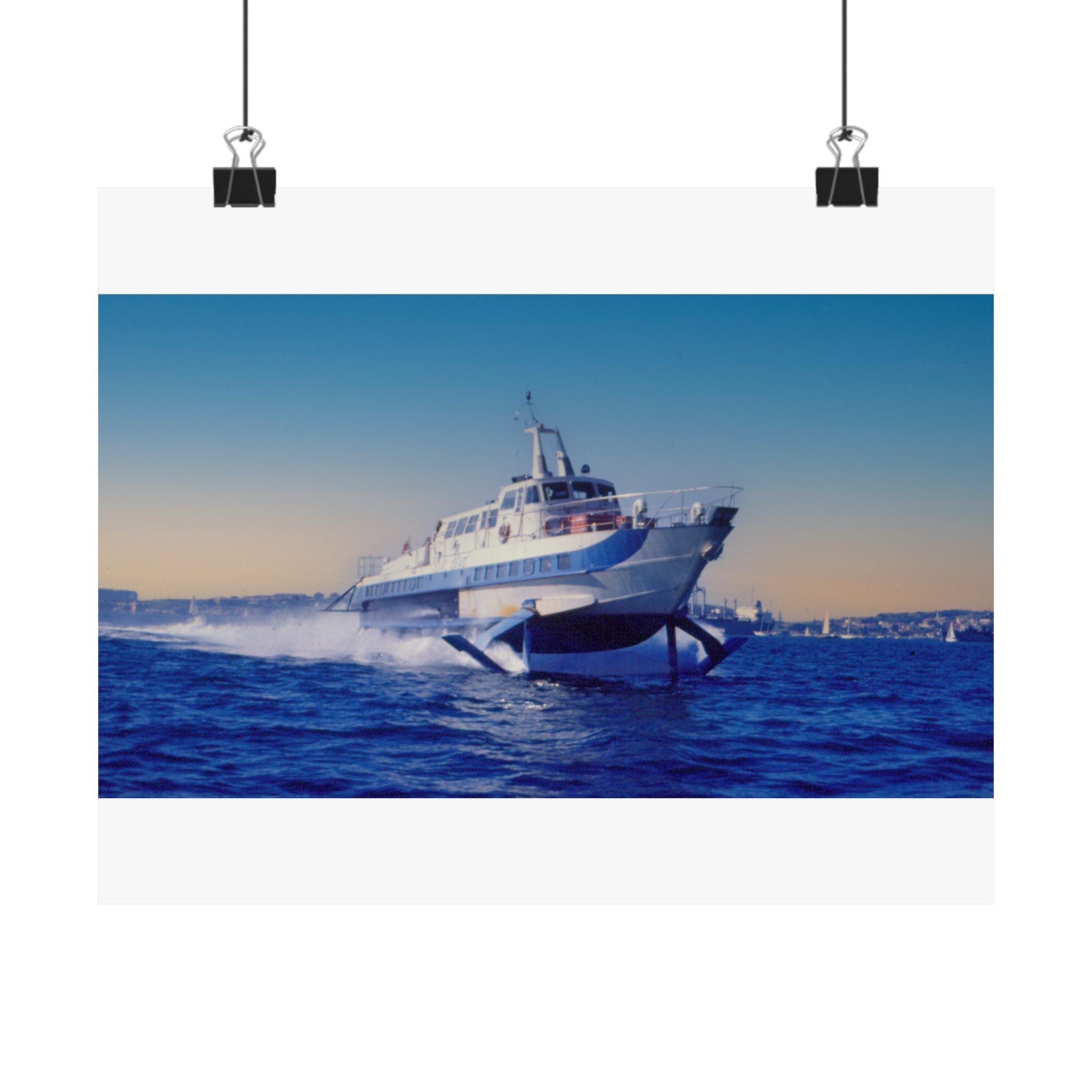Curl Curl Hydrofoil in Flight 1970s Vibrant Matte Horizontal Poster, Wall Art, Home Decor 