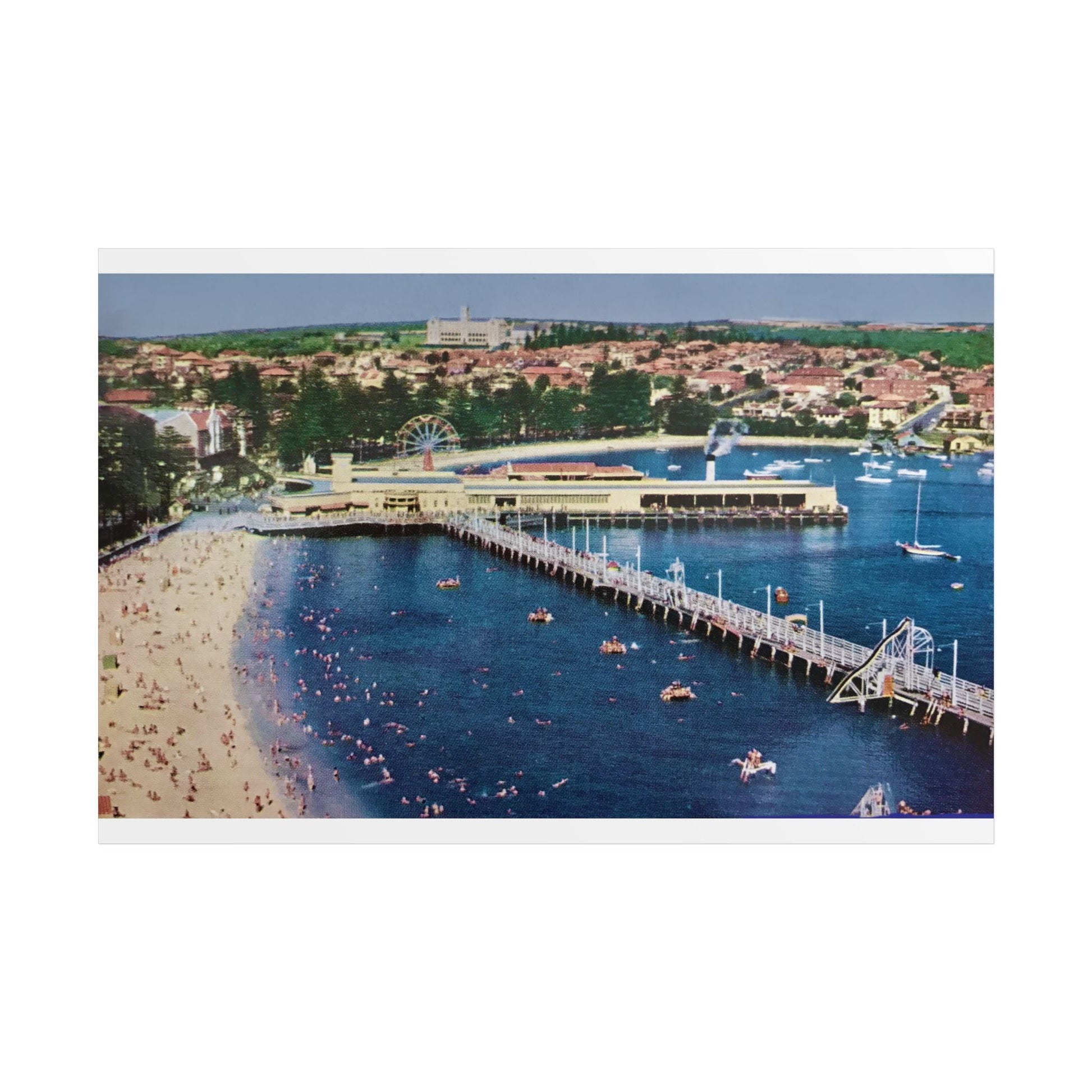 Manly Harbour Pool 1955 Vintage Poster Print - Lost Manly Shop