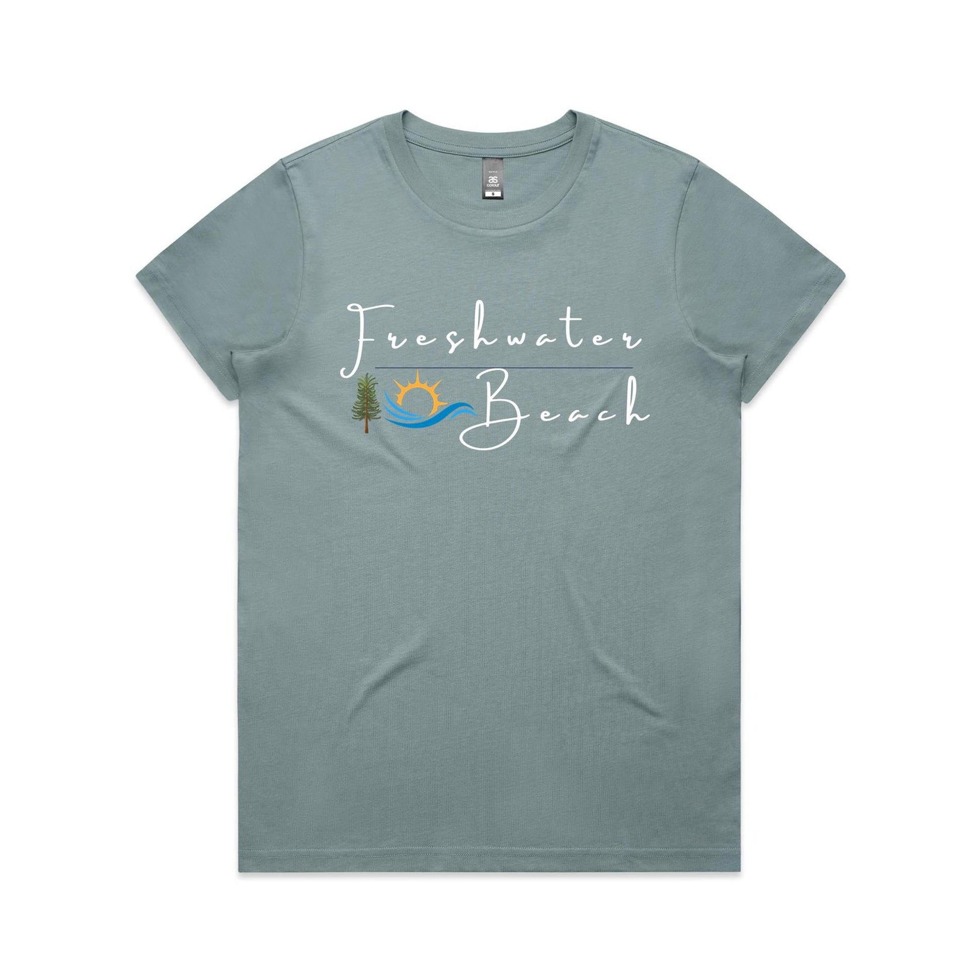Lost Manly custom logo Manly Beach edition AS Colour Women's Maple Tee - Lost Manly Shop