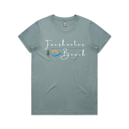 Lost Manly custom logo Manly Beach edition AS Colour Women's Maple Tee - Lost Manly Shop