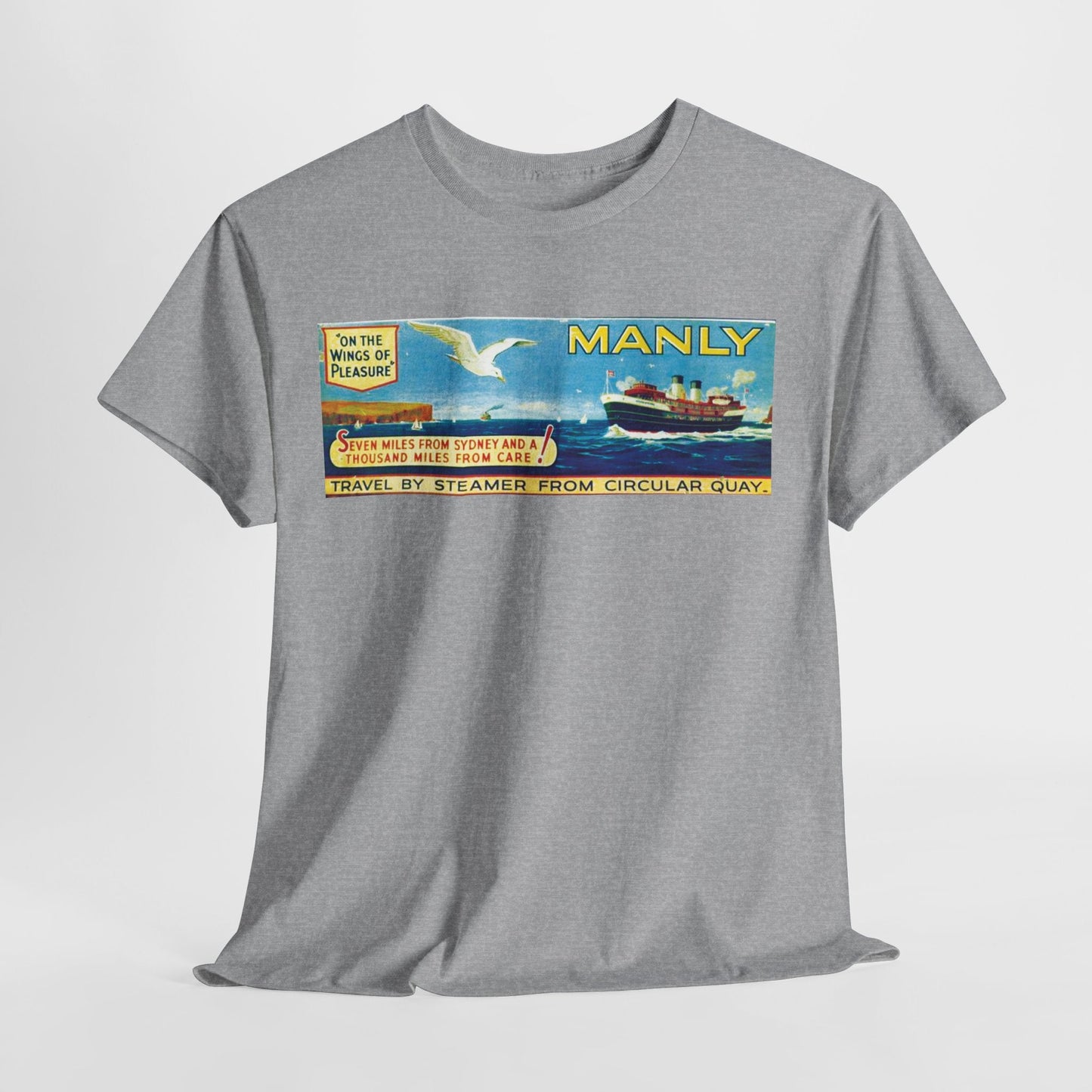 Vintage Travel Tee - Retro South Steyne Ferry Poster T-Shirt 