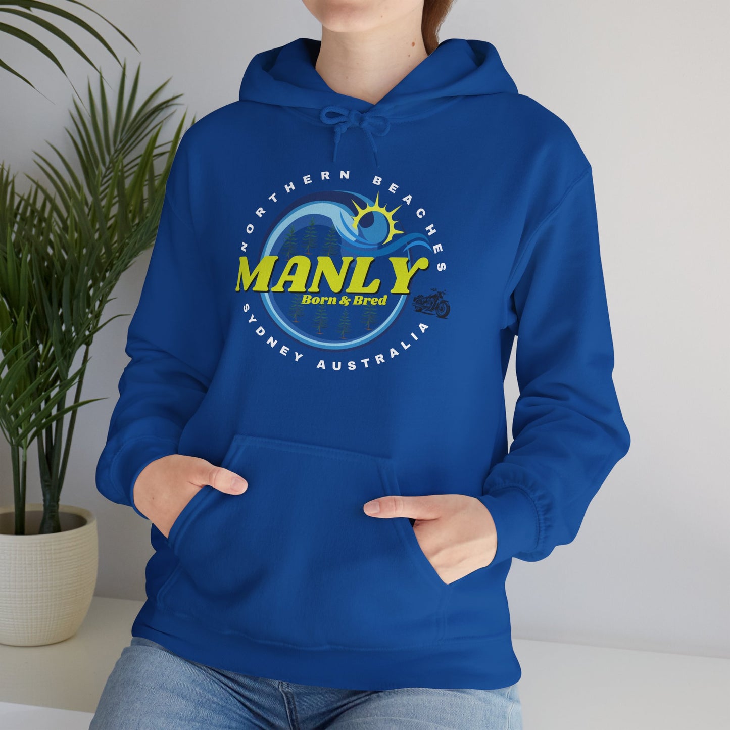 Lost Manly custom logo Manly Beach Surf Hoodie – Sydney Australia Vintage Surf Crest Hoodie - Lost Manly Shop