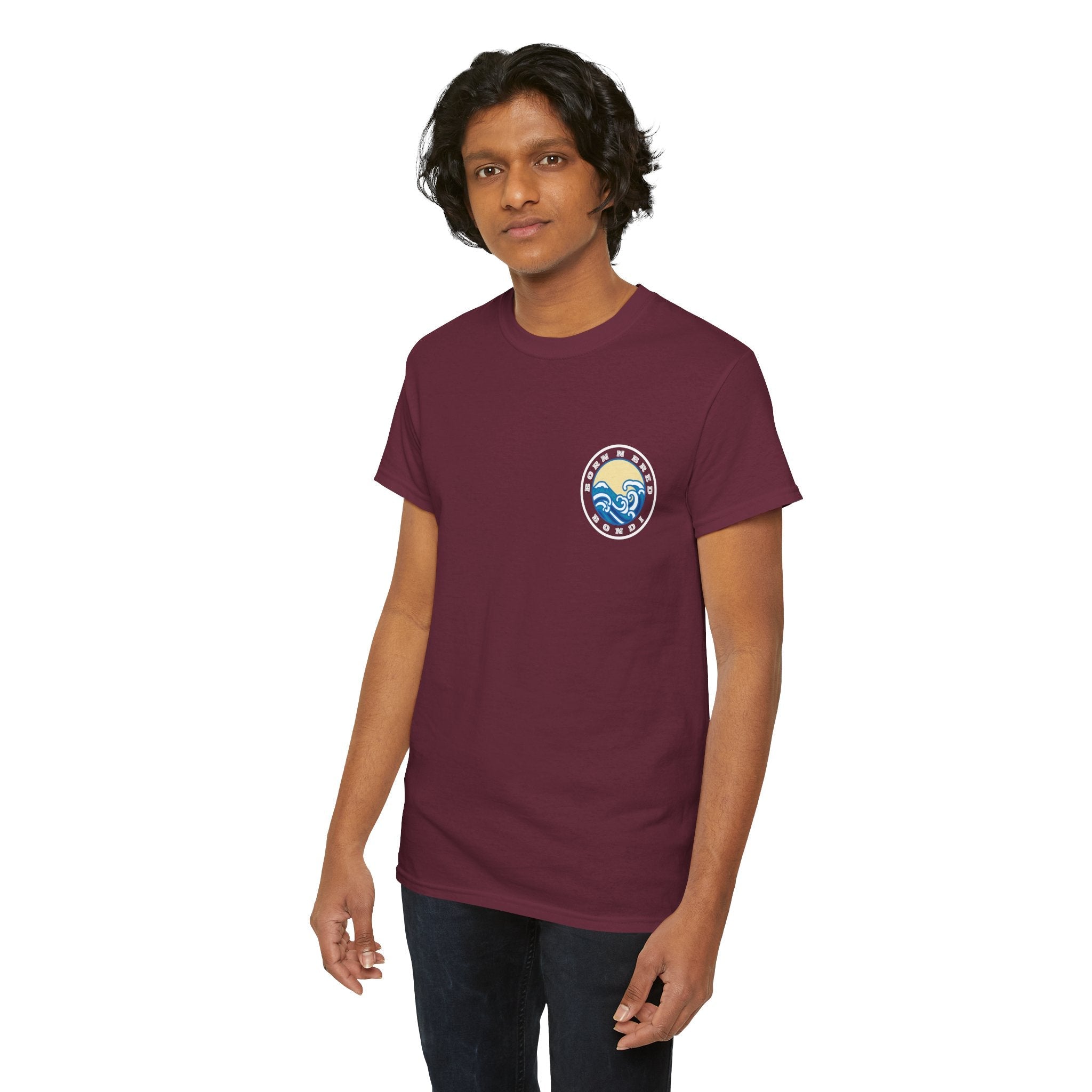 Heavy Cotton T-Shirt with free Canva custom designed logo front and back 