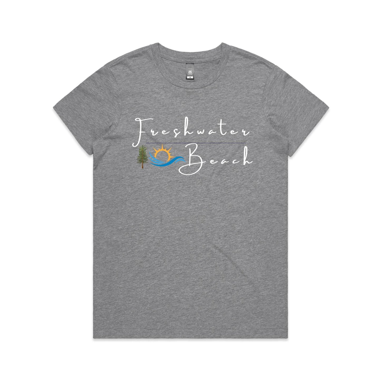 Lost Manly custom logo Manly Beach edition AS Colour Women's Maple Tee - Lost Manly Shop