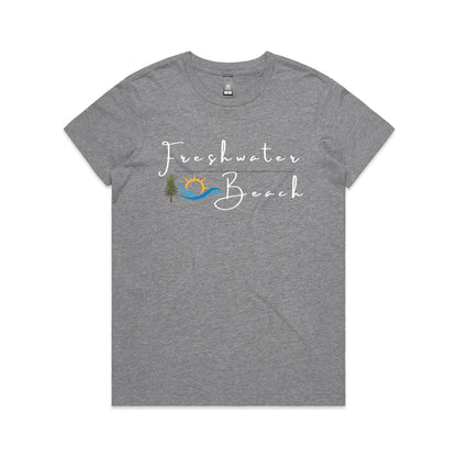 Lost Manly custom logo Manly Beach edition AS Colour Women's Maple Tee - Lost Manly Shop
