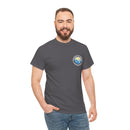 Heavy Cotton T-Shirt with free Canva custom designed logo front and back 