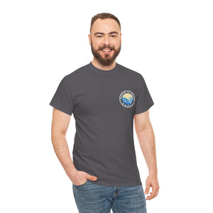 Heavy Cotton T-Shirt with free Canva custom designed logo front and back 