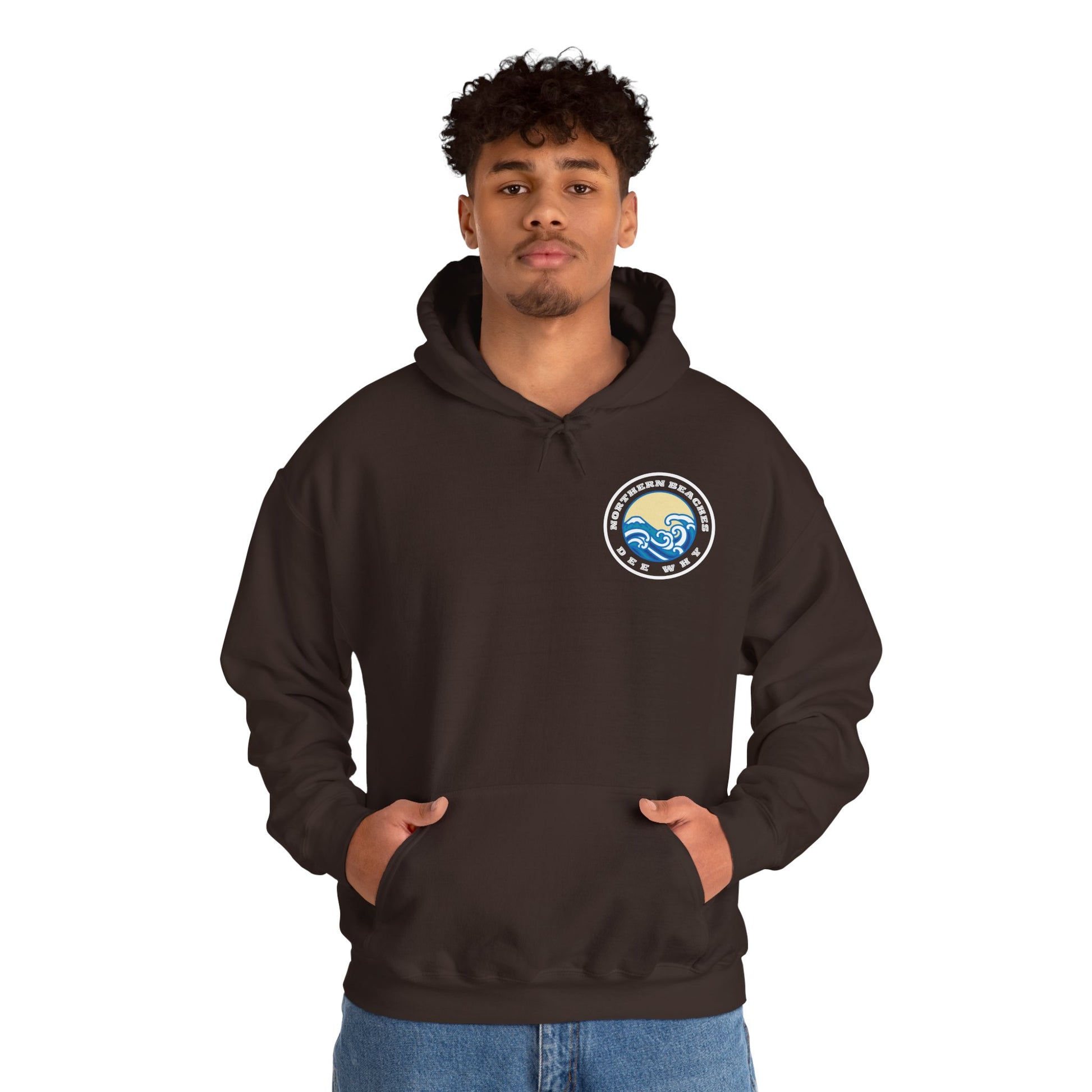 Lost Manly custom Northern Beaches Dee Why front and back logo edition Hoodie - Lost Manly Shop