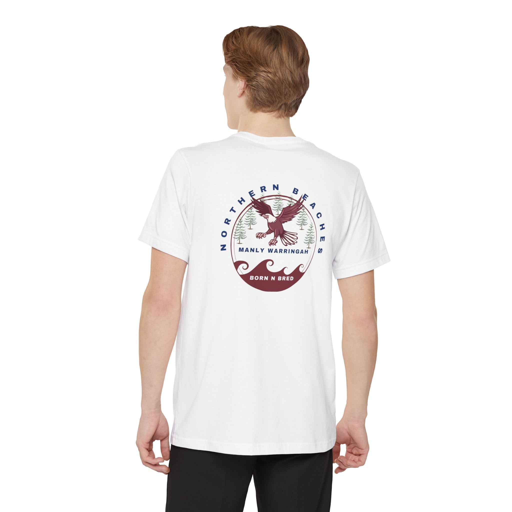 Manly Warringah Born n Bred Unisex Pocket T-shirt Printify