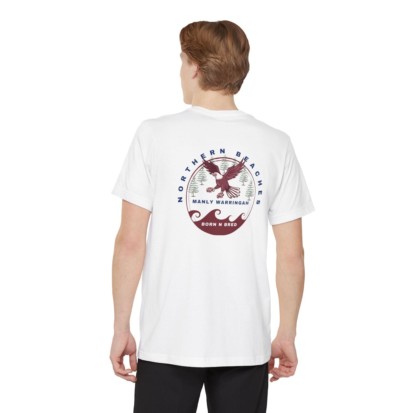 Manly Warringah Born n Bred Unisex Pocket T-shirt Printify