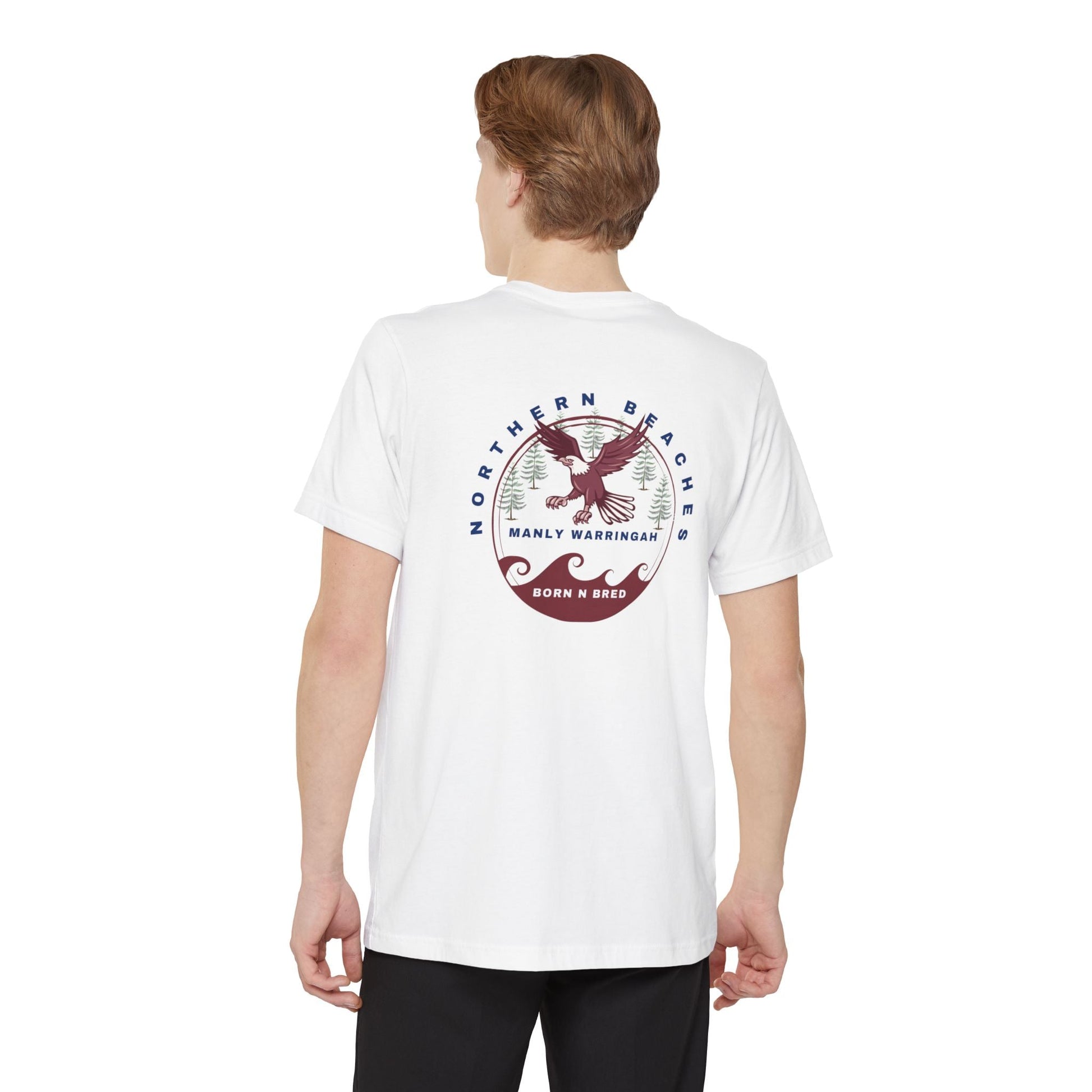 Manly Warringah Born n Bred Unisex Pocket T-shirt Printify