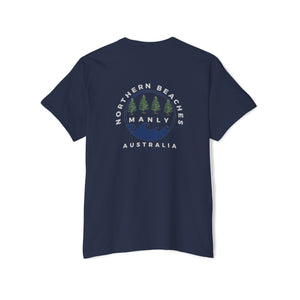 "The Westwood" Northern Beaches custom design different logo front and back Heavy Cotton Pocket Tee Printify