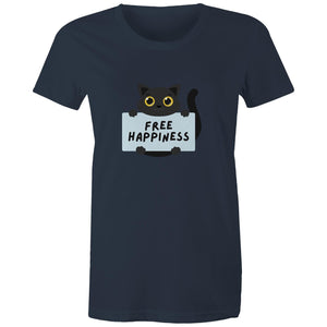 Women's Maple Tee Free Happiness Print 