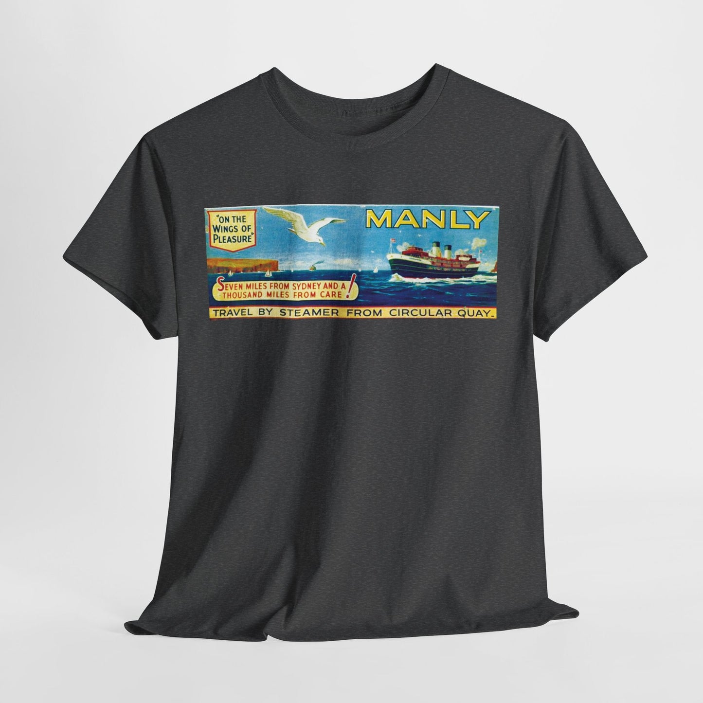 Vintage Travel Tee - Retro South Steyne Ferry Poster T-Shirt 