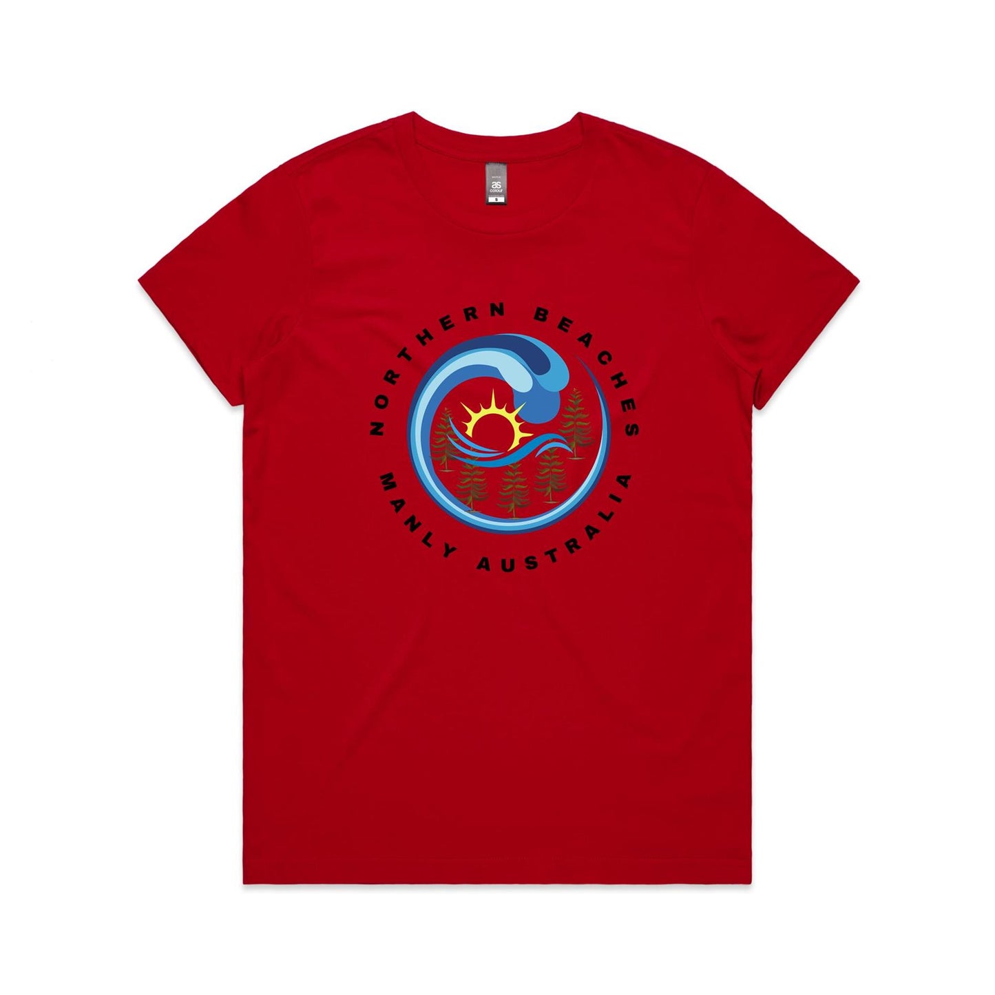 Lost Manly Custom Logo Northern Beaches Manly Australia Edition AS Colour Women's Maple Tee - Lost Manly Shop