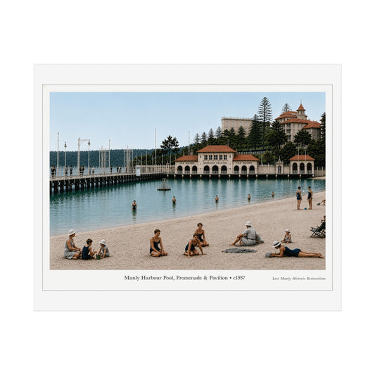 Vintage Manly Harbour Pool Poster - Unframed Coastal Wall Art Print - Lost Manly Shop