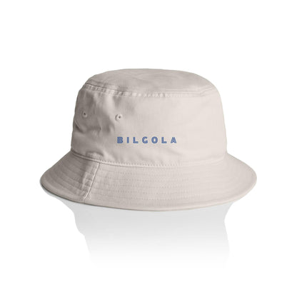 AS Colour Bucket Hat Bilgola custom logo navy font 