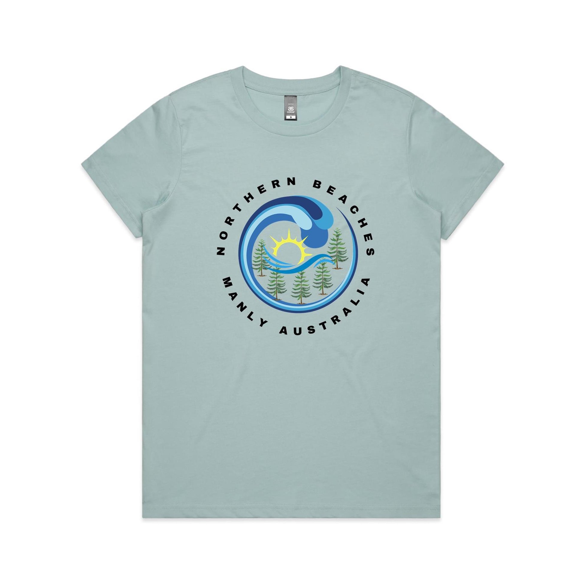 Lost Manly Custom Logo Northern Beaches Manly Australia Edition AS Colour Women's Maple Tee - Lost Manly Shop