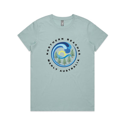 Lost Manly Custom Logo Northern Beaches Manly Australia Edition AS Colour Women's Maple Tee - Lost Manly Shop