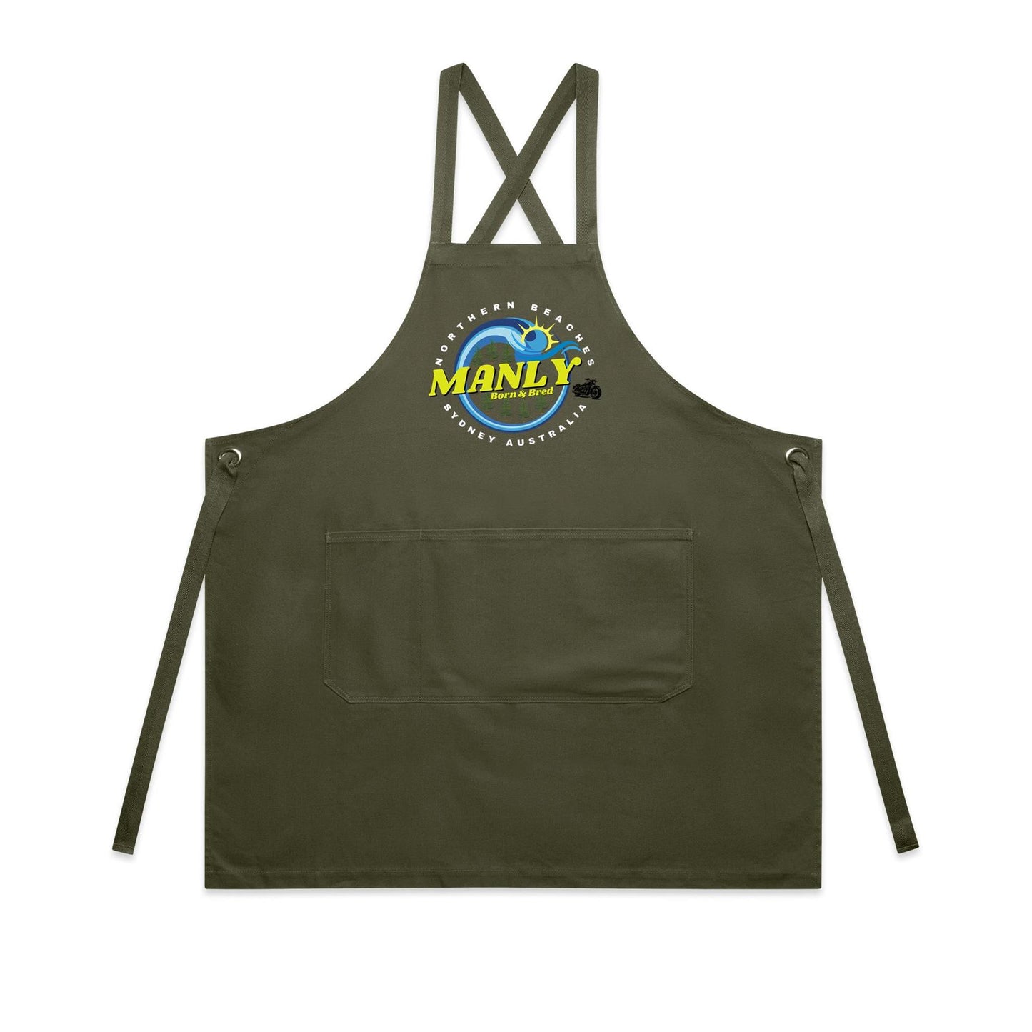 Lost Manly custom logo The Manly Barry Born & Bred edition AS Colour Carrie Apron - Lost Manly Shop