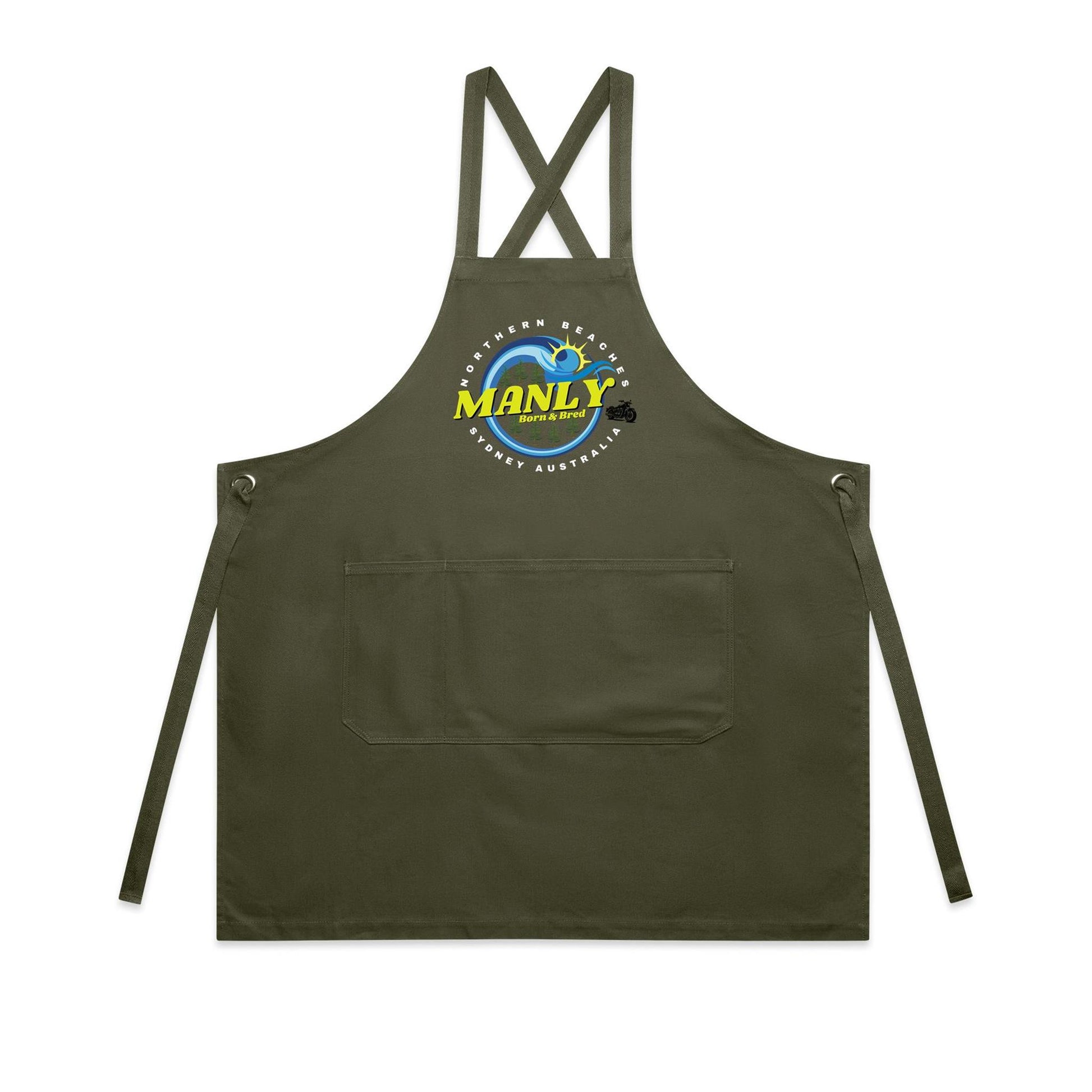 Lost Manly custom logo The Manly Barry Born & Bred edition AS Colour Carrie Apron - Lost Manly Shop