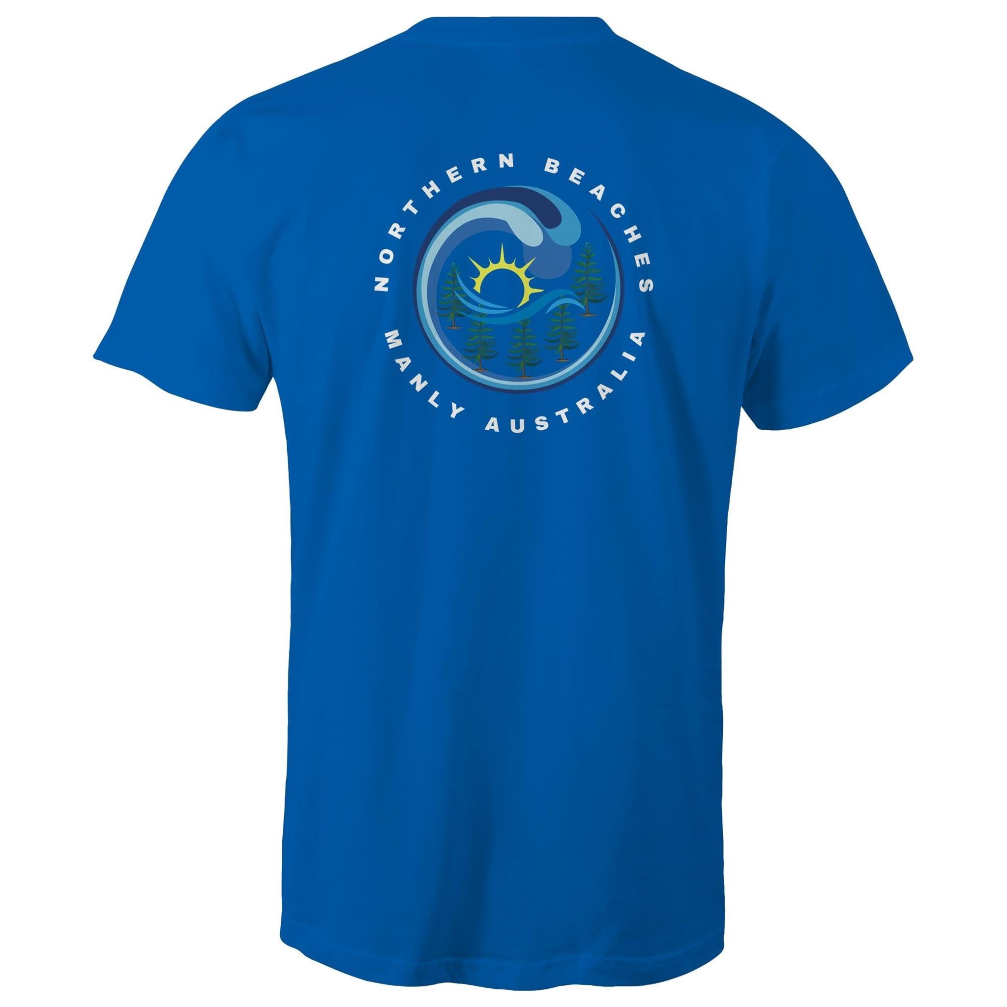 Northern Beaches Manly Australia front and back logo on AS Colour Staple Cotton Adult T-Shirt Ogo Merch
