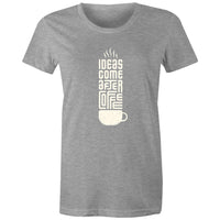 Women's Maple Tee Coffee Print 