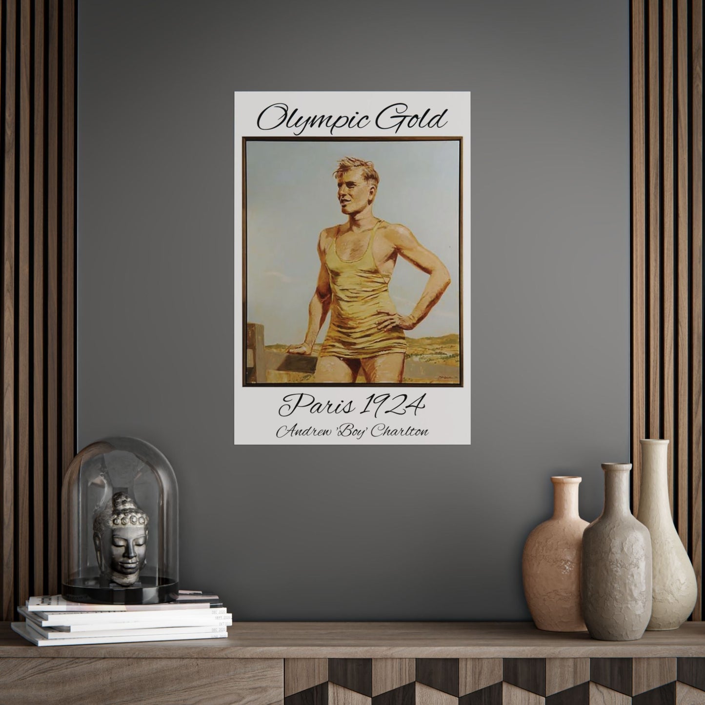 Lost Manly Customised Posters - Olympic Gold Paris 1924 Olympics Andrew "Boy" Charlton, brings home Olympic Gold to Manly 