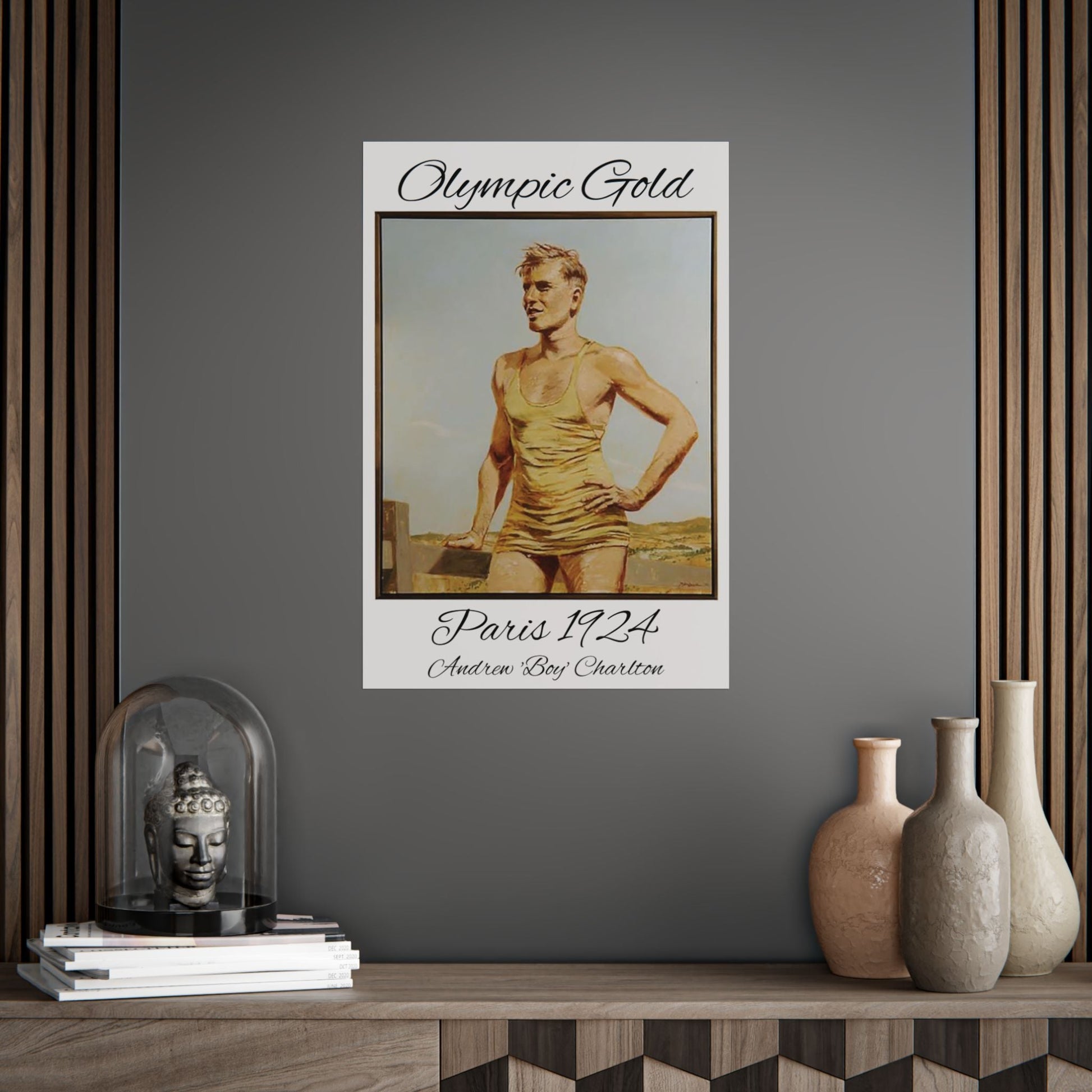 Lost Manly Customised Posters - Olympic Gold Paris 1924 Olympics Andrew "Boy" Charlton, brings home Olympic Gold to Manly 