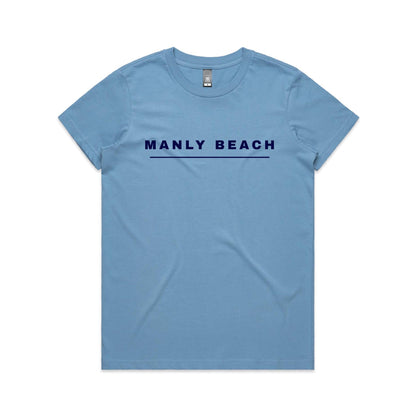 Lost Manly custom logo Manly Beach edition AS Colour Women's Maple Tee - Lost Manly Shop