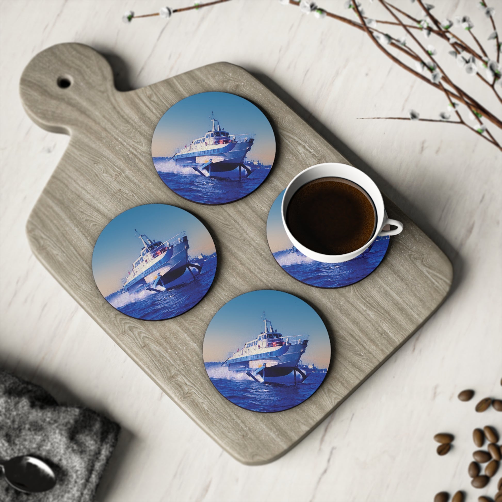 Cork Coasters - 'Curl Curl' Hydrofoil on Sydney Harbour - Lost Manly Shop
