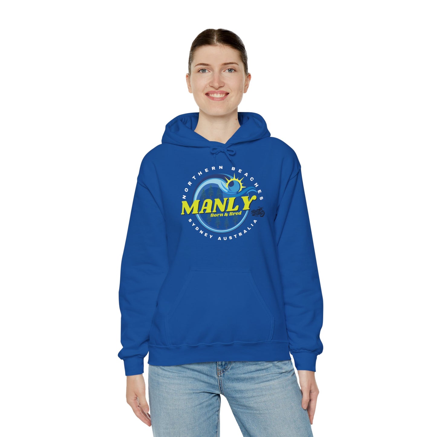 Lost Manly custom logo Manly Beach Surf Hoodie – Sydney Australia Vintage Surf Crest Hoodie - Lost Manly Shop