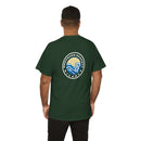 Heavy Cotton T-Shirt with free Canva custom designed logo front and back 