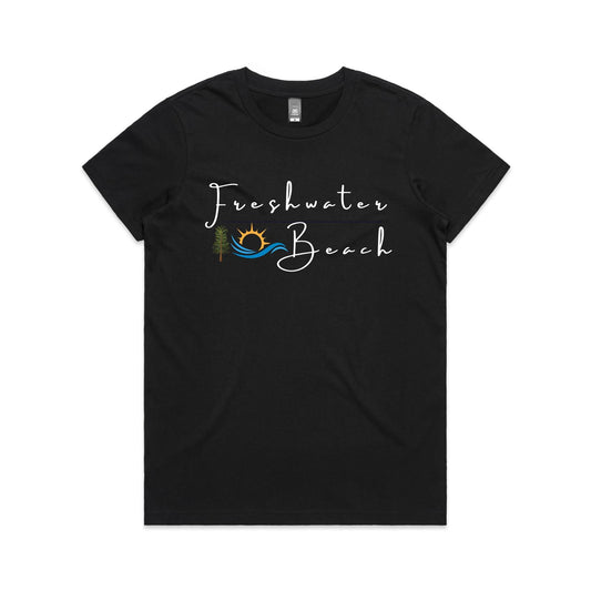 Lost Manly custom logo Manly Beach edition AS Colour Women's Maple Tee - Lost Manly Shop