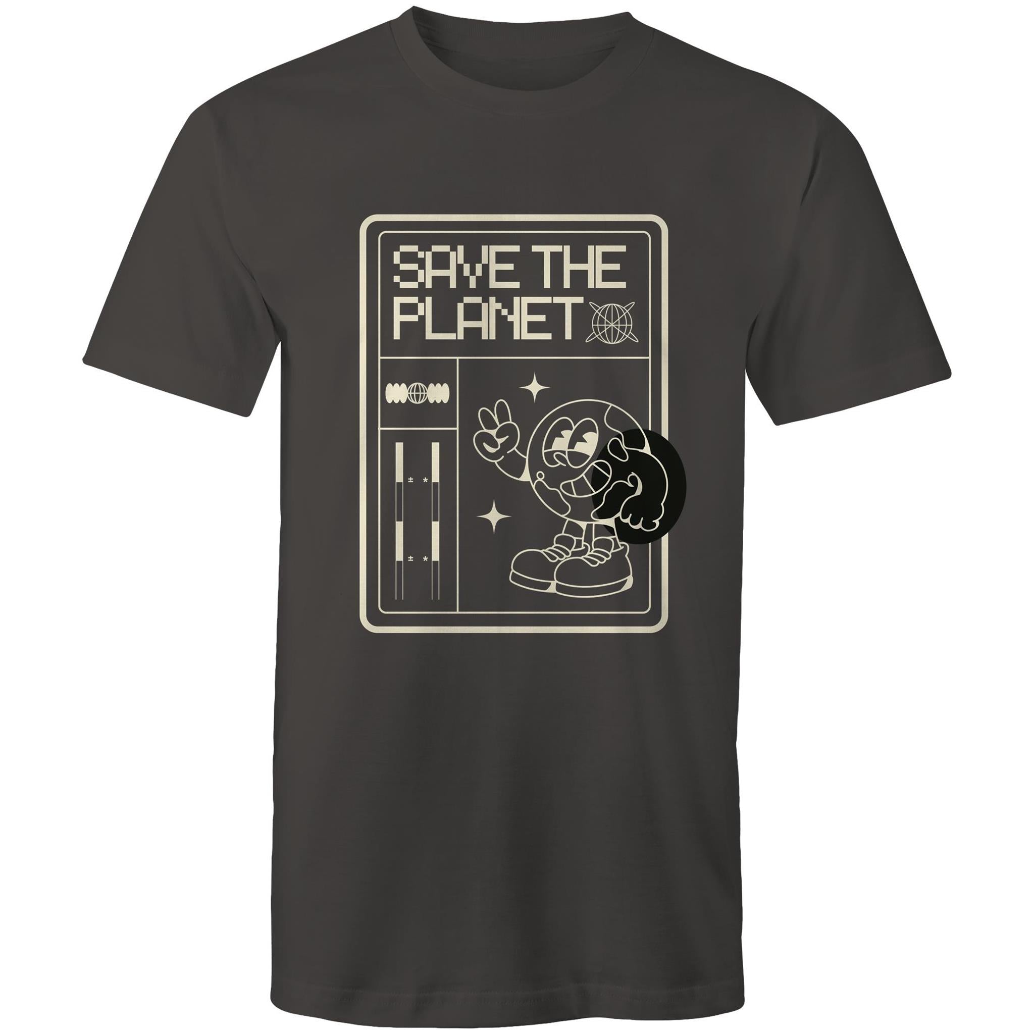 Mens T-Shirt Save the Planet custom logo 