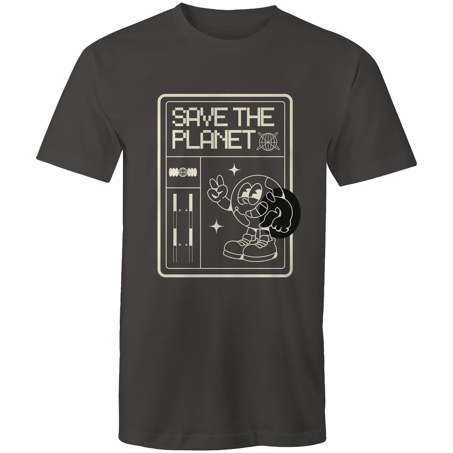Mens T-Shirt Save the Planet custom logo 