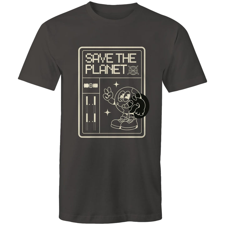 Mens T-Shirt Save the Planet custom logo 