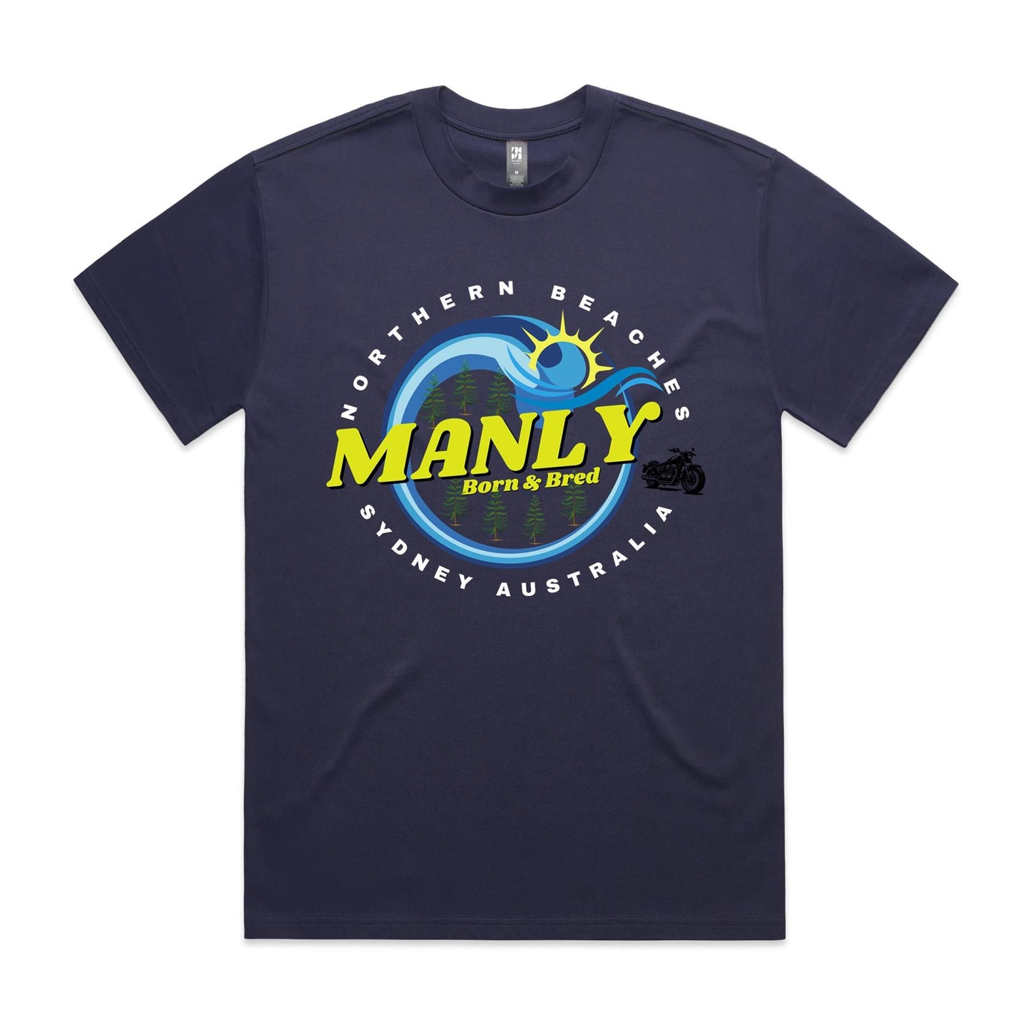 Lost Manly custom logo The Manly Barry Born & Bred edition AS Colour Heavy Tee - Lost Manly Shop