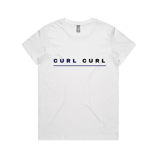 Lost Manly custom logo Curl Curl edition AS Colour Women's Maple Tee - Lost Manly Shop